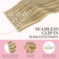 thumbnail image 3 of Extensiones de cabello con clip, cabello humano real, extensiones de cabello humano Remy con clip para mujeres, cabell, 3 of 5