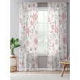 thumbnail image 5 of Sheer Curtains 108 Inches Long, Pink Rose Semi Sheer Curtains Light Filtering Window Treatment, Modern Simple Romantic Flowers Floral Leaves Privacy Voile Drapes for Living Room Bedroom 52x108 Inch, 5 of 7