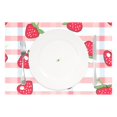 thumbnail image 2 of Ryvnso Placemats Set of 4 Strawberry on Checkered Dining Mats Heat-Resistant Non-Slip Washable Table Mat, 2 of 8