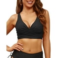 thumbnail image 2 of Firpearl Womens Full Coverage Bikini with Underwire Supportive Bathing Suit Top Wrap Push Up Swim Top Black US14, 2 of 6