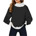 thumbnail image 3 of GigrtiJin Oversized Long Sleeves Sweatshirt for Women Casual Crew Neck Pullover Blouses Fashion Going out Tops, 3 of 6