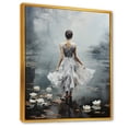 thumbnail image 2 of Designart "Ethereal Ballet Dreams in White and Grey II" Fashion Framed Wall Art - Modern White Dance Entryway Framed Wall Art Print, 2 of 6