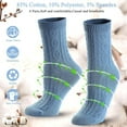 thumbnail image 2 of Zhengup Womens Crew Socks, Casual Knit Cotton Comfy Breathable Cool Dress Socks for Girls 6 Pack, 2 of 6