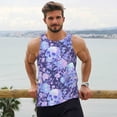 thumbnail image 6 of Pofeuu flower crystal Skull Print Men's Workout Tank Tops Sleeveless Muscle Gym Shirt Quick Dry-4X-Large, 6 of 7