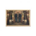 thumbnail image 1 of Gothic Wall Art with Frame, Dark Mystic Hall with Pillars and Dome Shrine Building Illustration, Printed Fabric Poster for Bathroom Living Room, 35" x 23", Ivory Brown Black, by Ambesonne, 1 of 2