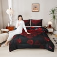 thumbnail image 4 of Castle Fairy Floral Red Rose Full Size Comforter Sets,Romantic Festival Bedding Sets, 4 of 8