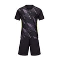 thumbnail image 4 of ITSAME Boys Soccer Uniform Set 3-Piece T-Shirt&Shorts with Knee-High Socks Football Training Outfits Black Size 12, 4 of 7