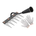 thumbnail image 2 of Almencla Gardening Garden Hoe Weeding Rake Weeds Remover for Lawn Digging Landscaping 6 tines, 2 of 8