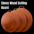 thumbnail image 3 of THY Collectibles Versatile Circle Round Ebony Wood Cutting Chopping Board with Handle Serving Charcuterie Cheese Appetizer Platter Board for Kitchen, Home, Serving Small D14.2" x H1.6", 3 of 5