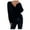 Black, variant on WREESH Womens Fashion Tunic Top Casual V Neck Solid Color Pullover Loose Fit Long Sleeve Tops Casual Pullover Top Base T-Shirt Black