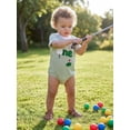 thumbnail image 5 of Cenuakty Baby 6M 12M 18M Boy Summer Romper Casual Golf-themed Embroidered Striped Crew Neck Short Sleeve Infant Jumpsuit, 5 of 9
