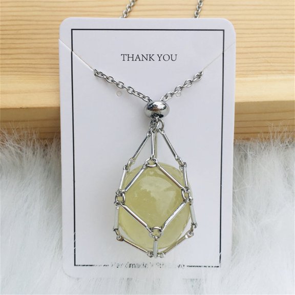 YYKihy 2023 Crystal Stone Holder Necklace Handmade Adjustable Length Crystal Holder Necklaces Gemstone Necklace Stainless Steel Crystal Pendant Necklaces For Women And Men