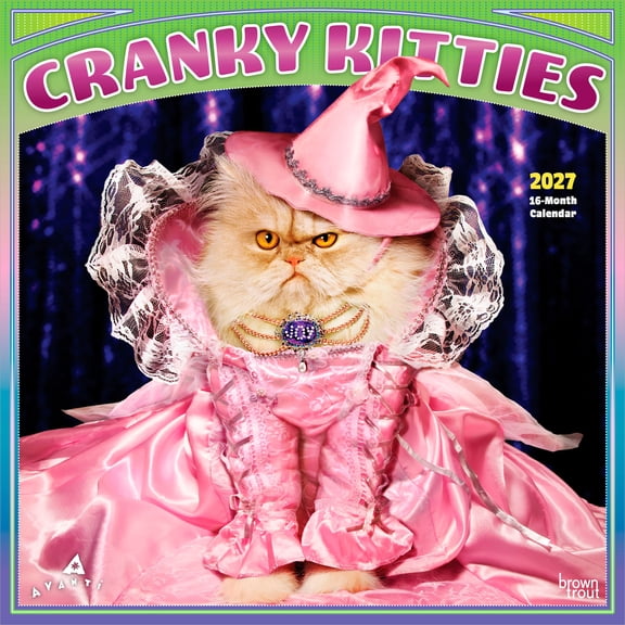 Avanti Cranky Kitties OFFICIAL | 2027 12x24" (Hanging) Wall Calendar | Plastic-Free