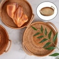 thumbnail image 4 of Cesta de mimbre hecha a mano para servir desayuno con asas Plato de té de frutas para servir Mango cuadrado l, 4 of 9