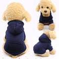 thumbnail image 3 of Nvzi Sudadera con capucha de invierno para perros con bolsillo para mayor calidez, adecuada para perros pequeños, cachorros, gatos, etc., azul marino, talla M, 1 unidad., 3 of 5