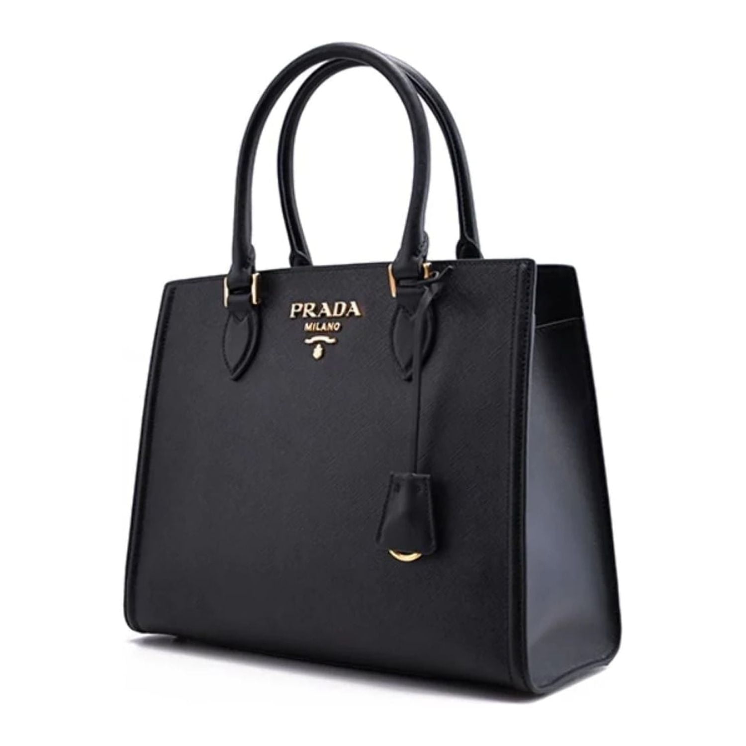 Black Prada Emblème Saffiano Shoulder Bag