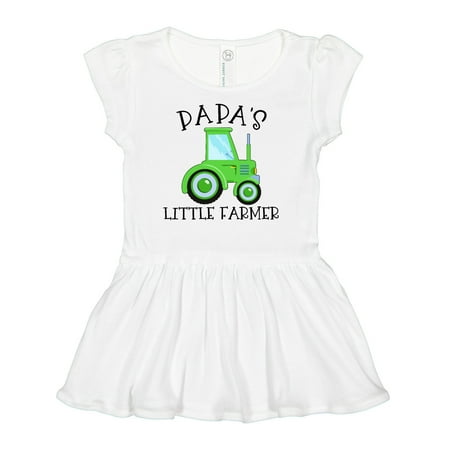

Inktastic Papa s Little Farmer- Green Tractor Gift Baby Girl Dress