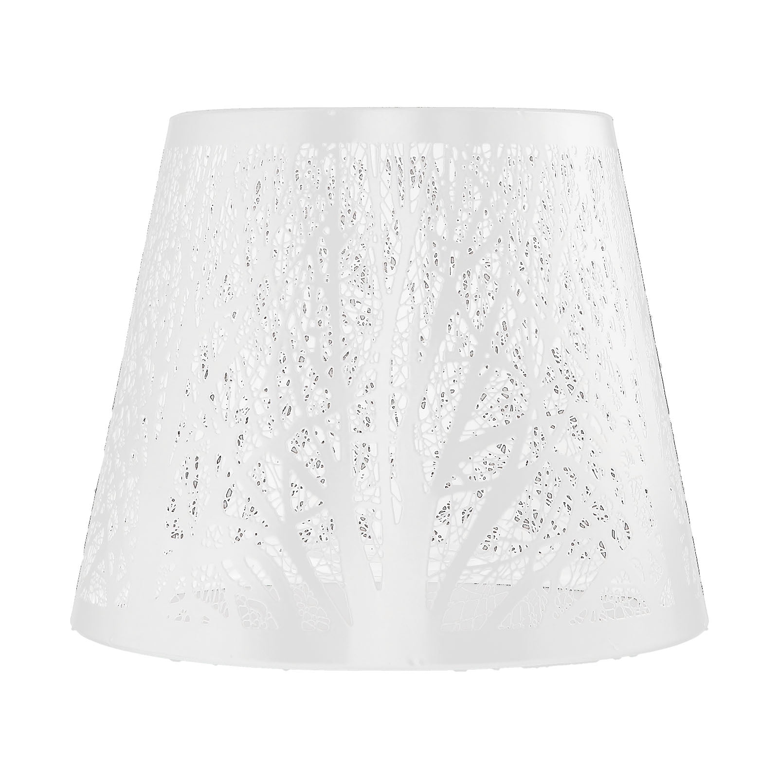 Suodoka Wrought Iron Lampshade Carved Forest Tree Shaped E27 Mini Lamp Shade for Table Lamp Bedroom Bedside Decor White (19x15x13 cm / 7.48x5.91x5.12 in)