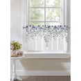 thumbnail image 3 of Half Window Curtain 36 Inches Long, Blue Eucalyptus Window Treatment Curtain Drapes, Farmhouse Flowers Leaf White Watercolor Small Tier Curtains for Bathroom Over Sink, 27.5"x36", 2 Panels, 3 of 7