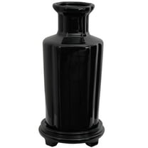 Oriental Furniture 12" Solid Black Porcelain Vase