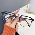 thumbnail image 4 of Blue Light Blocking Glasses Unisex Large Frame Half Rim Clear View Strong Hinge Eye Protection Clear Bluelight Glasses Spectacles Eyewear, 4 of 8