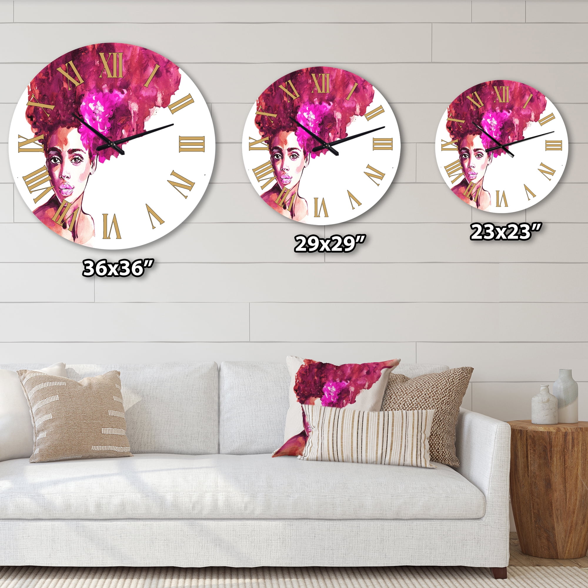Designart 1 in Modern,Contemporary Wall Clock