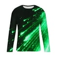 thumbnail image 2 of ZCFZJW 3D Falling Stars Print Long Sleeve Graphic T-Shirts for Men Big and Tall Regular Fit Casual Round Neck Pullover Sweatshirts Trendy Athletic Workout Tees Tops Green S, 2 of 5
