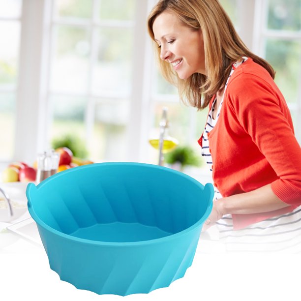 Revestimiento De Olla De Cocción Lenta Silicona Olla de cocción lenta Liner Divisor Crockpot Cocina Sopa Olla Herramienta de cocina (Azul) Libre de BPA