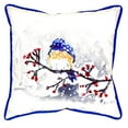 thumbnail image 2 of Betsy Drake SN515 12 x 12 in. Blue Bird & Snow Small Indoor & Outdoor Pillow, 2 of 4