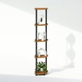 thumbnail image 6 of Furinno Turn-N-Tube 5 Tier Multipurpose Corner Display Rack Shelving Unit, Light Cherry/Black, 6 of 6