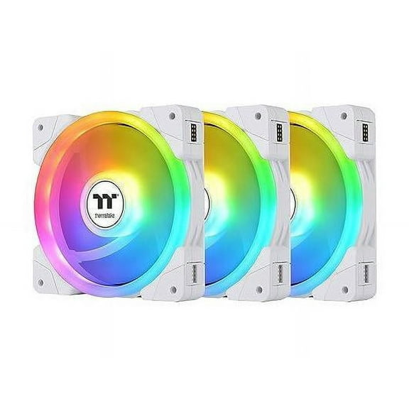 Thermaltake SWAFAN EX 14 ARGB PC Cooling Fan White, 3-Fan pcak, 500 ~ 2000 RPM, Magnetic Connection, Reversable Blades, sync with MB RGB software, CL-F170-PL14SW-A