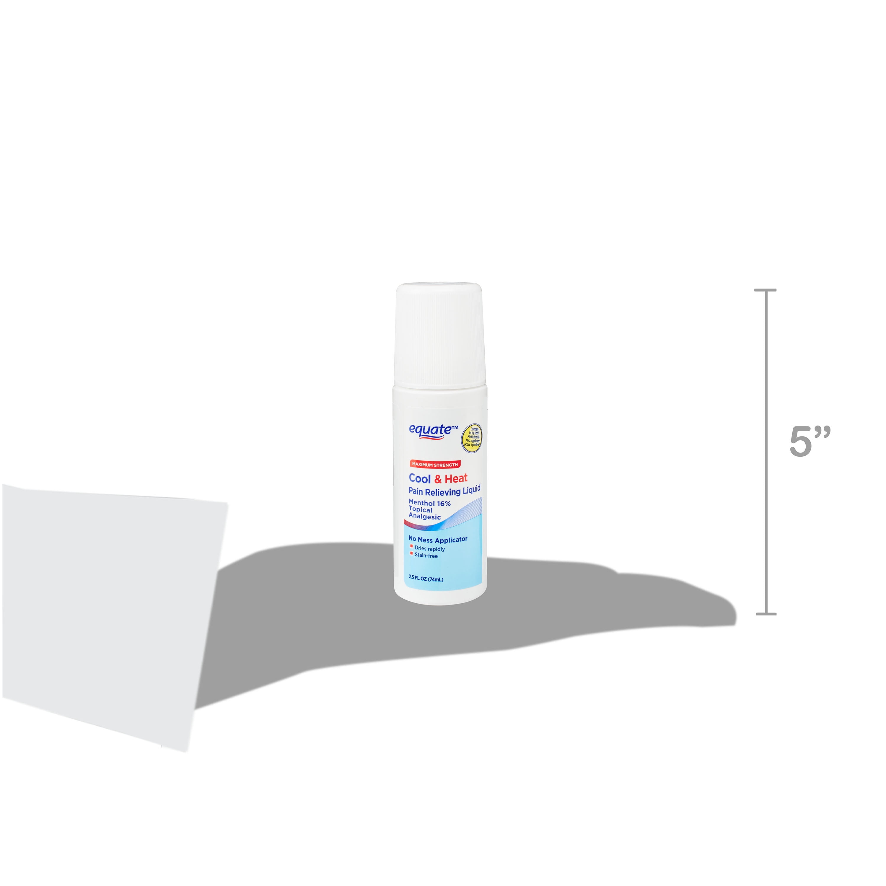 Equate Cold & Heat Pain Relieving Menthol 16% Analgesic Roll-On Liquid, 2.5 fl oz