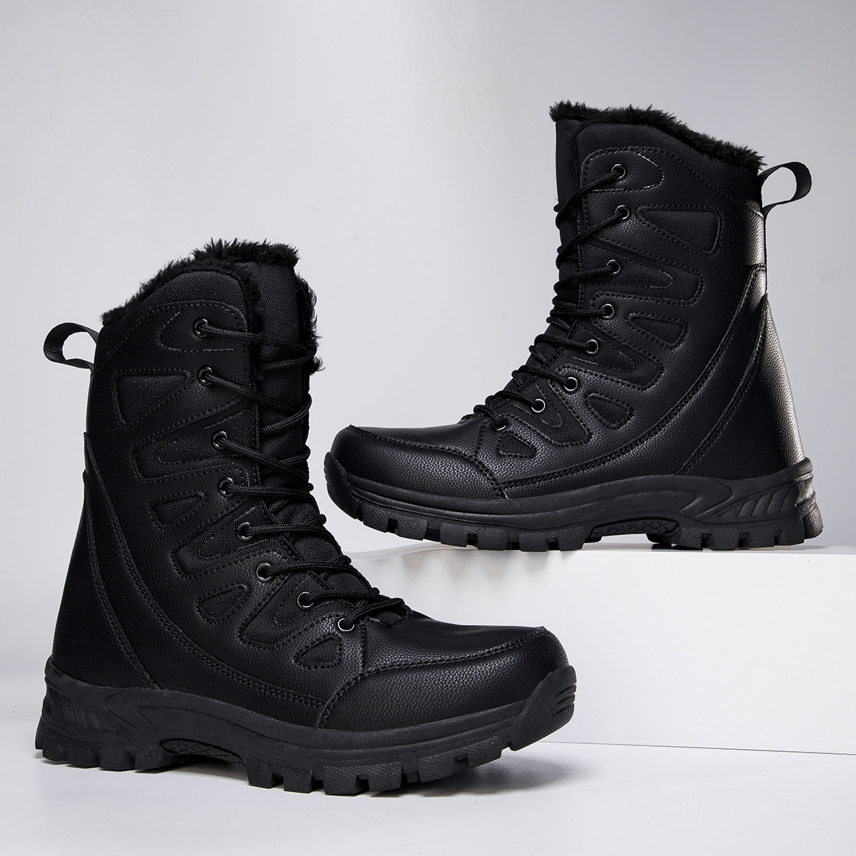 VOVORY Winter Warm Mens Snow Boots Male Lightweight Hiking Desert Boots Outdoor Sport Walking Shoes for Women
