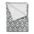 thumbnail image 2 of Antique Soft Flannel Fleece Blanket, Monochromatic Repetitive Pattern of Classic Baroque Swirls Motif Print, Cozy Plush for Indoor and Outdoor Use, 50" x 60", Charcoal Grey and White, by Ambesonne, 2 of 5