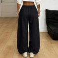 thumbnail image 5 of WULMLEO Womens Baggy Wide Leg Sweatpants Elastic High Waist Casual Loose Trousers With Pockets Black L, 5 of 8