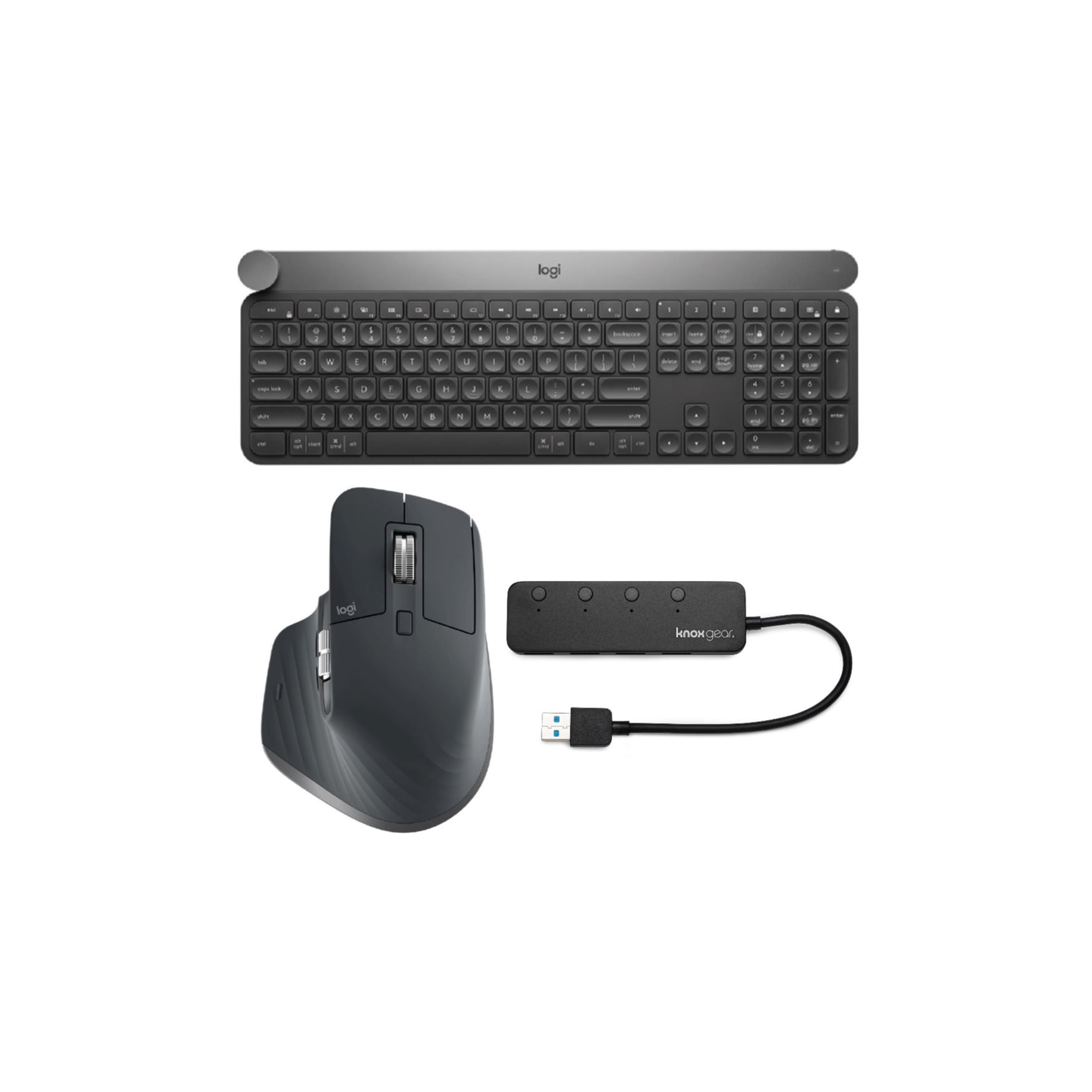 falskhed Forskelsbehandling Demokratisk parti Logitech Craft Advanced Wireless Keyboard with Mx Master 3 Mouse and USB  Hub - Walmart.com