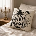 thumbnail image 6 of Halloween Throw Pillow Cover, Ghost Pumpkin Witch Print, Linen Cushion Case, 18x18 Set, Hidden Zipper, Spooky Decor for Sofa Couch by MPOISVA, 6 of 8