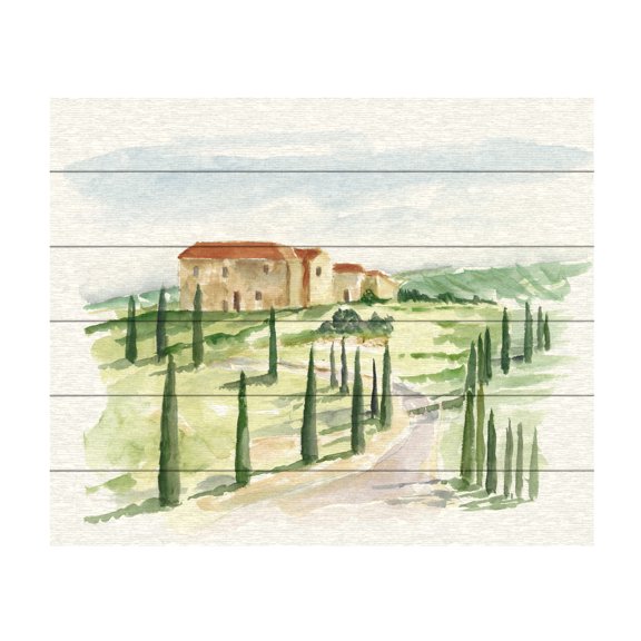 Ethan Harper 'Watercolor Tuscan Villa I' Wood Slat Art 18x22