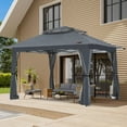thumbnail image 5 of ABCCANOPY 13'x13' Gazebo Tent Outdoor Pop up Gazebo Canopy Shelter with Mosquito Netting, Gray, 5 of 9