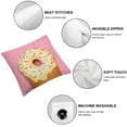 thumbnail image 4 of COMIO  Throw Pillow Covers Pillow Case,Fashionable Decorative Square Pillowcases Covers for Couch Sofa Bed,Living Room Sofa,Farmhouse,,Pink and Yellow Donut 2pc, 4 of 6