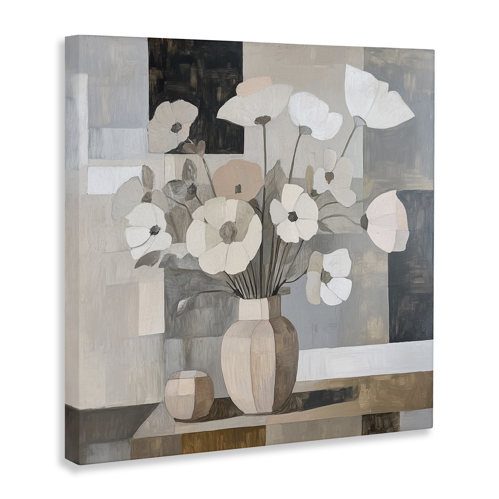 Stupell Industries Muted Pastel Poppies in Cubism Canvas Wall Art, design by Heidi Kuntz