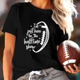 thumbnail image 2 of TSADFHJI Hauts pour Femmes 2X Mode Décontractée Imprimé Rugby Col Rond T-Shirt Manches Courtes TTTG Noir, 2 of 6