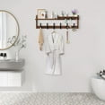 thumbnail image 6 of Coat Rack Wall Mount with Shelf, 27.5" Entryway Wall Hanging Shelf, Coat and Key Hanger with 10 Dual Hooks, Mail Organizer and Key Holder Hat Rack for Wall, Wood Coat Hooks with Storage, 6 of 7