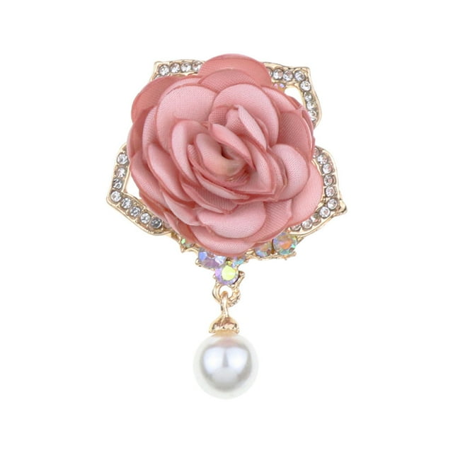 Broche de flores ramillete de peonía suéter abrigo pin accesorios de abrigo mujeres Rojo Verde