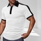 thumbnail image 1 of pstuiky camisetas de hombre, Suéter informal de manga corta con solapa y botones para hombre, color liso ropa de hombre m, 1 of 6