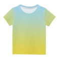 thumbnail image 2 of AJTQTH Summer Kids Boys Girls Ombre Tops Cute Short Sleeve Tie Dye Gradient Print Crew Neck Basic Tees Shirt Loose Fit Cozy Pullover Blouse Yellow 7-8 Years, 2 of 3