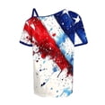thumbnail image 3 of SELONE Short Sleeve Shirts for Women 4th of July Tops One Shoulder Short Sleeve Clothes Patriotic Graphic Wear, 3 of 4