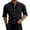 1#Black, variant on BRANROY Long Sleeve Shirts for Men - Linen Stand Collar Button-Front Shirt, Lightweight and Breathable for Daily Wear,Black L