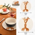 thumbnail image 3 of Funny Giraffe Couple Hug Kiss Love Heart Valentines Day Pot Holders Trivets, 2 PCS Round Cotton Thread Weave Potholders for Kitchens Hot Pads Table Mats Coasters for Hot Dishes, 3 of 7