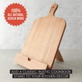 thumbnail image 2 of Chef Pomodoro Support de Livre de Recettes, Support de Livre de Recettes pour Cuisine, Compatible avec Tablettes iPad et Livres de Cuisine, Support de Livre de Cuisine Réglable (Bois d'Acacia), 2 of 5